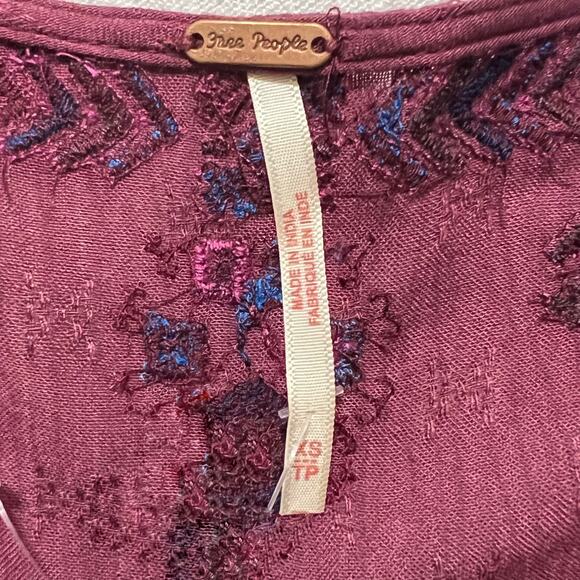 Free People Women's Red Arianna Embroidered Tunic‎ Dress Size XS - Picture 12 of 12